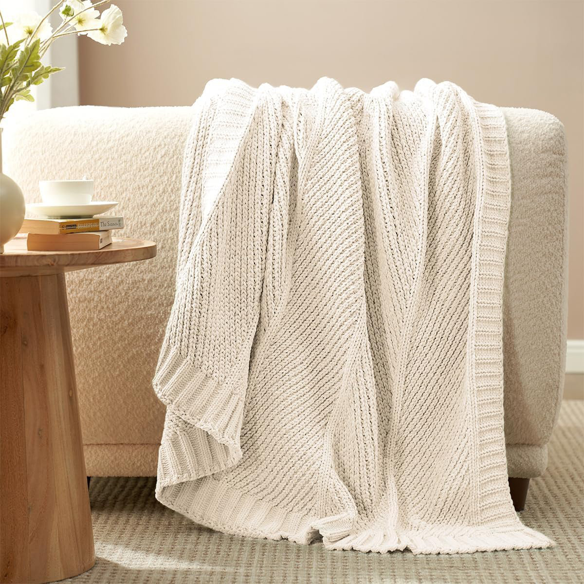 INEBIN Knitted sofa blanket, comfortable texture decoration sofa and ...
