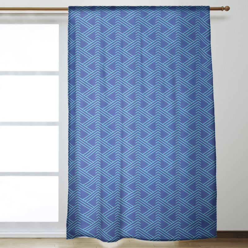 Jordao Room Darkening Curtain Single Panel, Blue/Teal