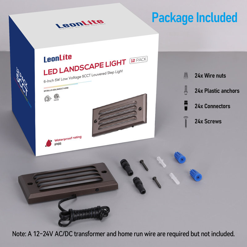 Éclairage pour marches à DEL 5 Volts 5W à basse tension 5W, éclairage horizontal pour terrasse, bronze huilé