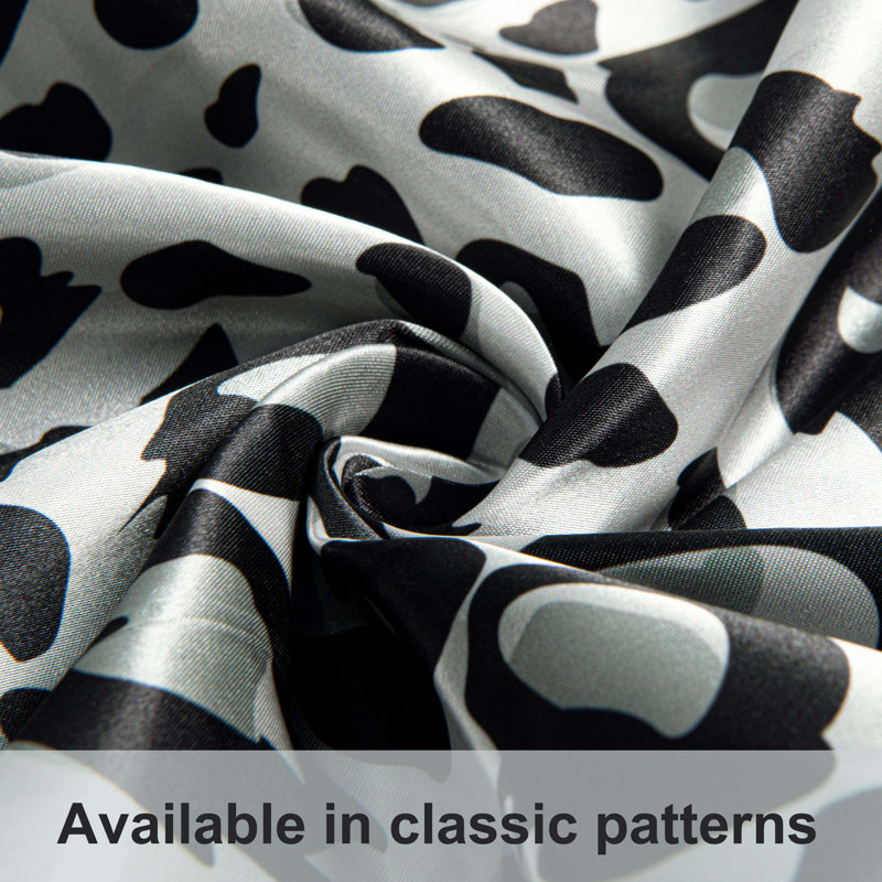 2 Pack Satin Marble Print Pillowcases, Black/White Leopard, King Pillow Case with 2 Pillowcases