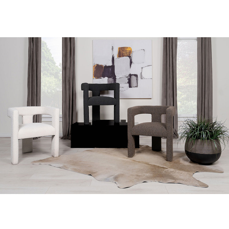 Chaise d'appoint rembourrée Slater Boucle, Chocolat