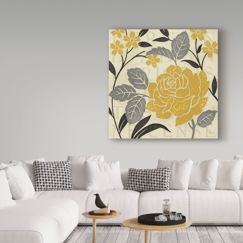 Toile tendue « perfect pétales ii yellow », H 14 po x l 14 po x P 2 po