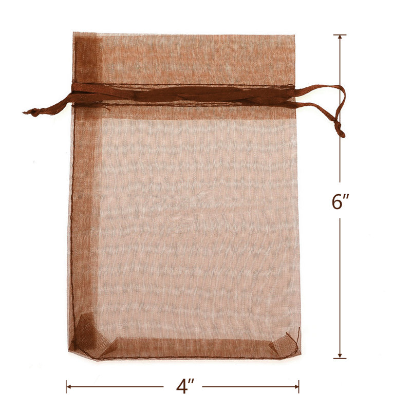 4X 6inch Organza, Café, H 4 po x l 6 po x P 0,1 po