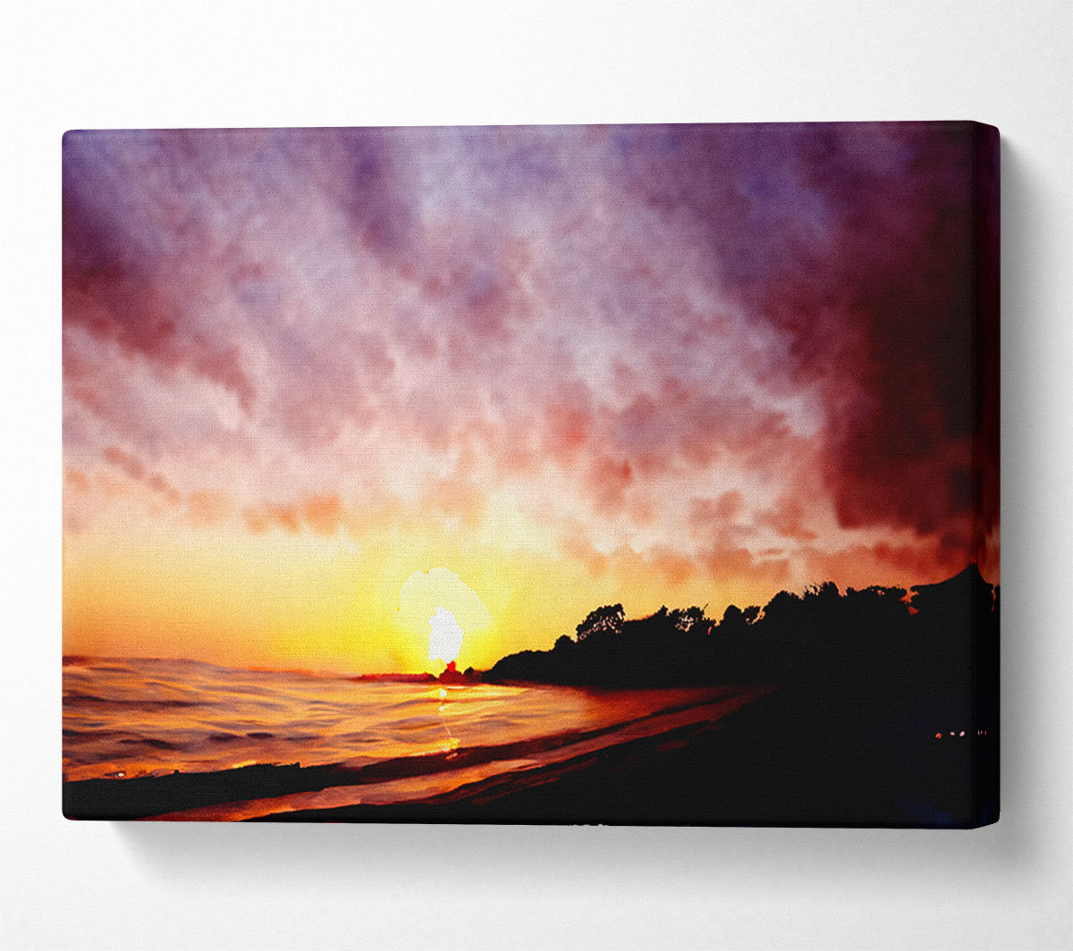 House of Hampton Ocean Path to the Mountain Sunset - Wrapped Canvas Art ...