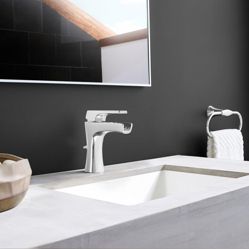 Robinet de salle de bain à un trou avec drain Kelen, Chrome poli