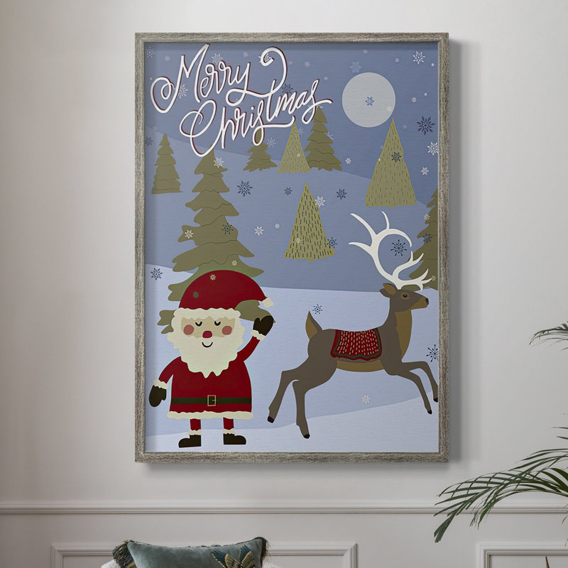 «Winer Santa II», reproduction encadrée - bois massif, H 11 po x l 9 po