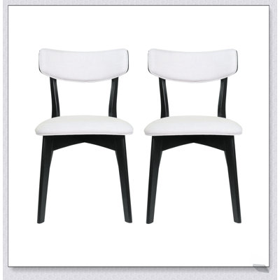 Ensemble de 2 chaises de salle à manger rembourrées Elegant French Country, finition vieillie et sièges moelleux pour plus de confort et de style