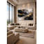 «Nocturne in Gold», art mural sur toile encadré - cadre blanc-325388780