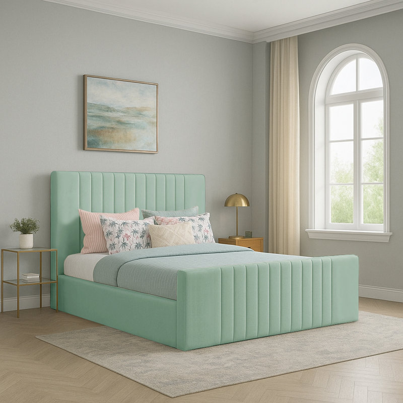 Gagliano Storage Bed, Double (4'6), Duck Egg