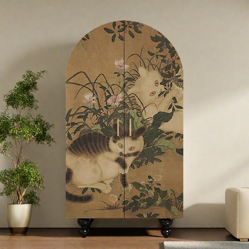 Armoire arquée avec tablettes et portes
