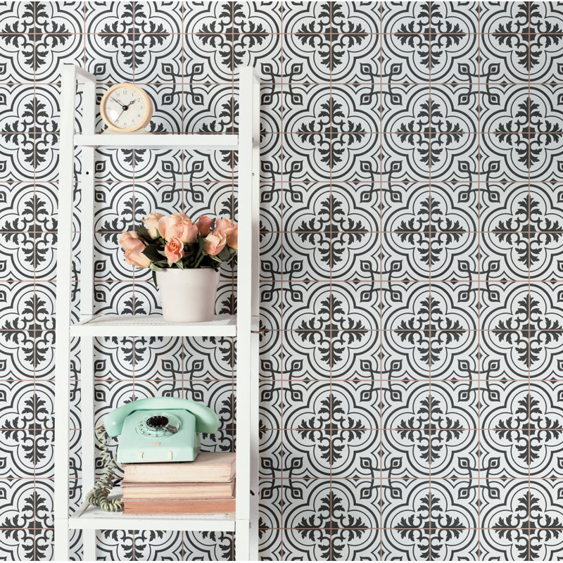 Carreau de céramique à motif pour mur et plancher 13 po x 13 po Harmonia, Blanc