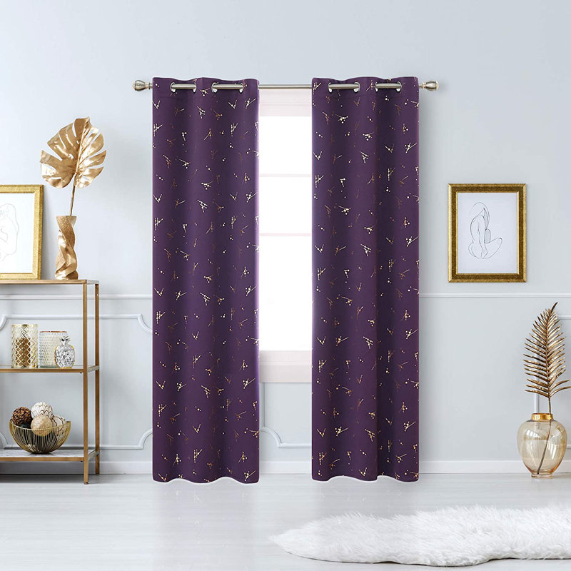 Makvala Room Darkening Curtain Pair, Purple Grape, 42" W x 54" L