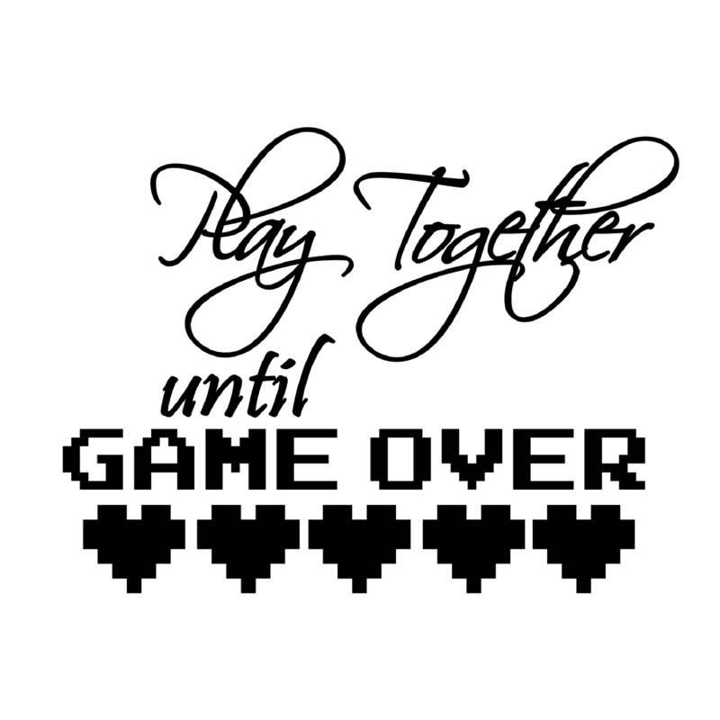 Ensemble d'adhésif décoratif 100 pièces Play Together jusqu'à Game Over, H 20 po x l 15 po, Noir