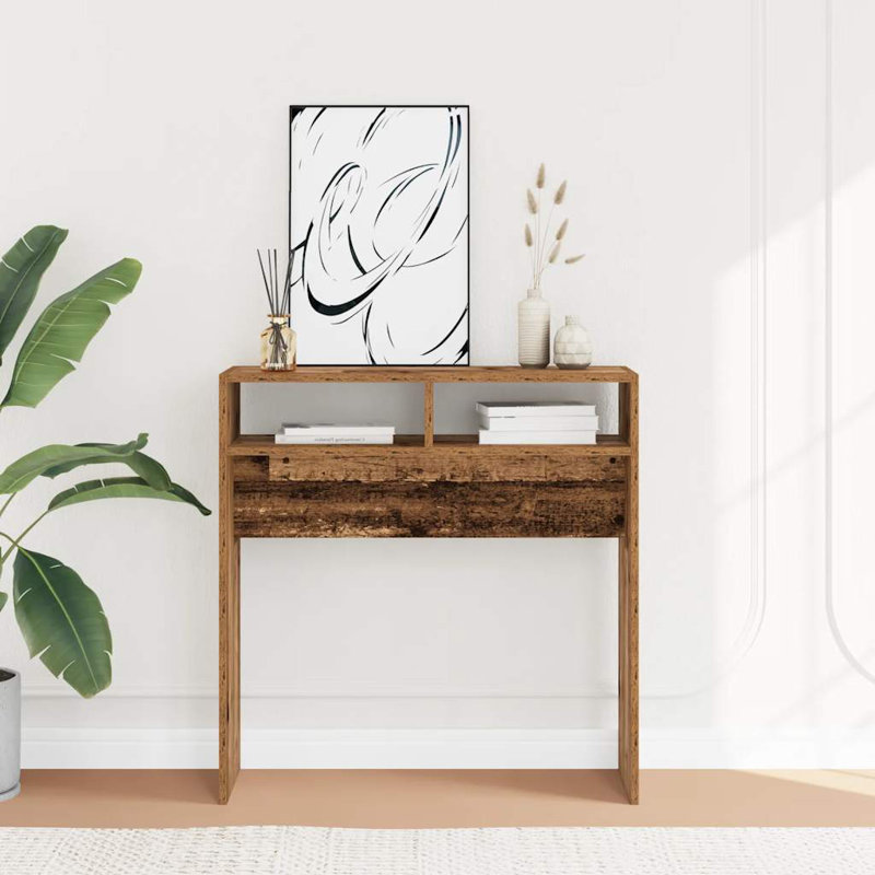 Goar Console Table Engineered Wood Accent Couch End Side Table, Old Wood, 78 cm