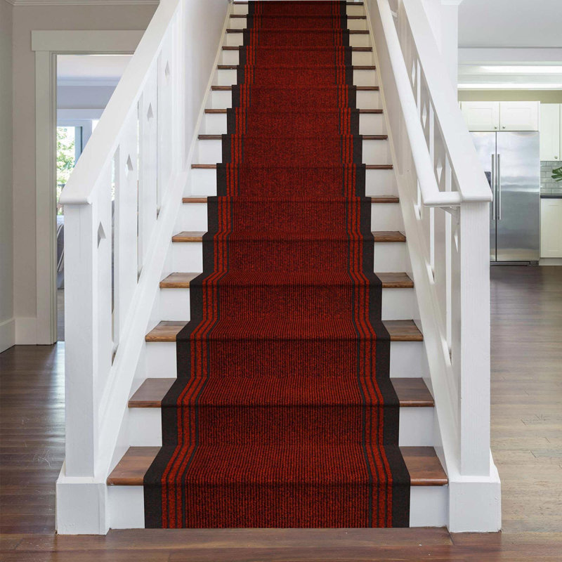 Stair Runner Abby Solid Colour Flatweave Area Rug, Runner 66 x 450cm