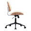 Armless Walnut Bentwood & Faux Leather Swivel Office Chair with Adjustable Height and Recline-82469156