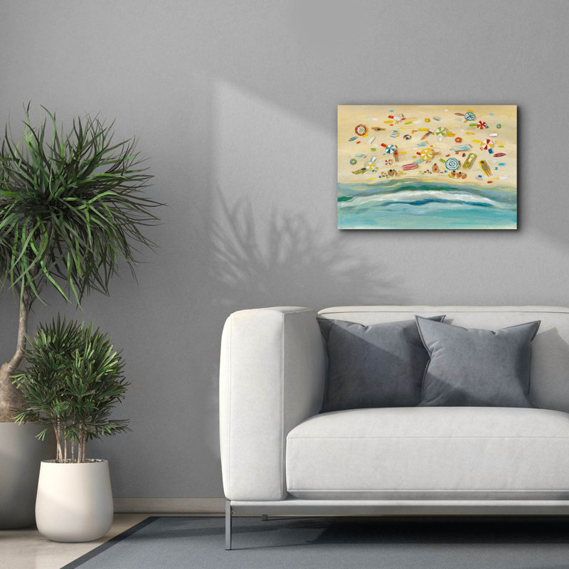 «Beach Day» par Silvia Vassileva, art mural sur toile, H 18 po x l 26 po x P 0,75 po