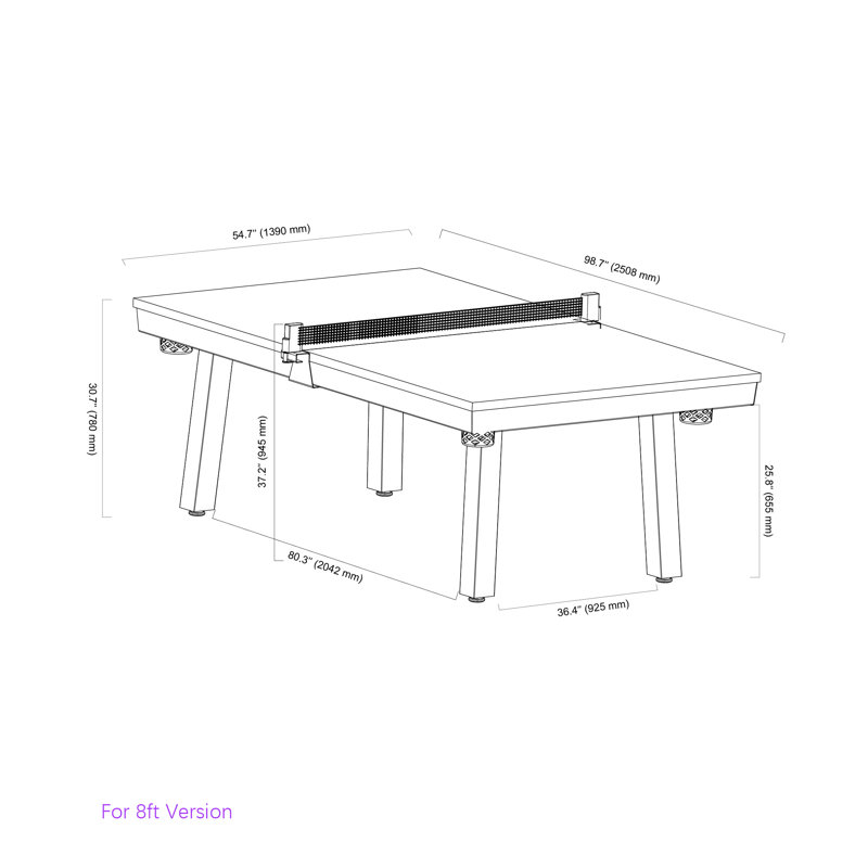 82'' L 2 Game Multi Game Table