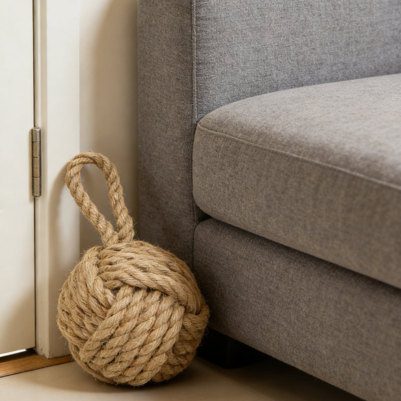 Butoir de porte lesté avec corde de 3,9 lb - arrêt de porte robuste tissé en corde épaisse naturelle, serre-livres polyvalent et décoration de tablettes, décoration de maison et de salle de bain à thème plage
