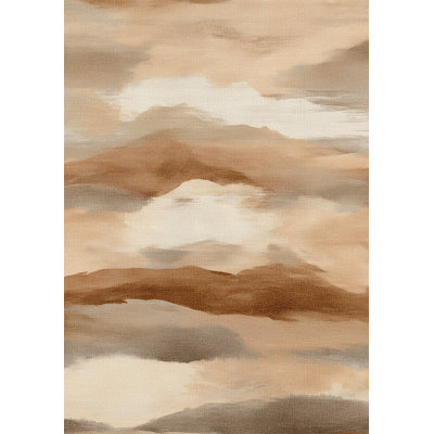 Papier peint abstrait paysage minimaliste terreux