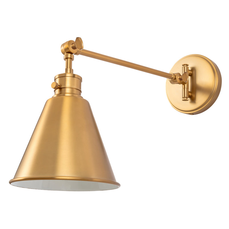 Aleithia Swing Arm Sconce, Brushed Gold, Gold