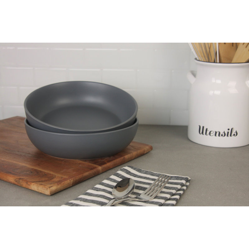 Wazee Matte Serving Bowl, Gray