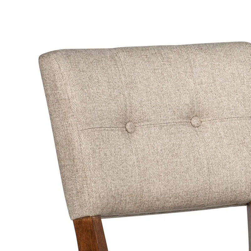 Ensemble de 2 chaises de salle à manger Goko, dossier touffeté jaune terre, bois brun