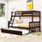 Twin Over Full Bunk Bed With Ladder, Guardrail And Twin Trundle-1382008745