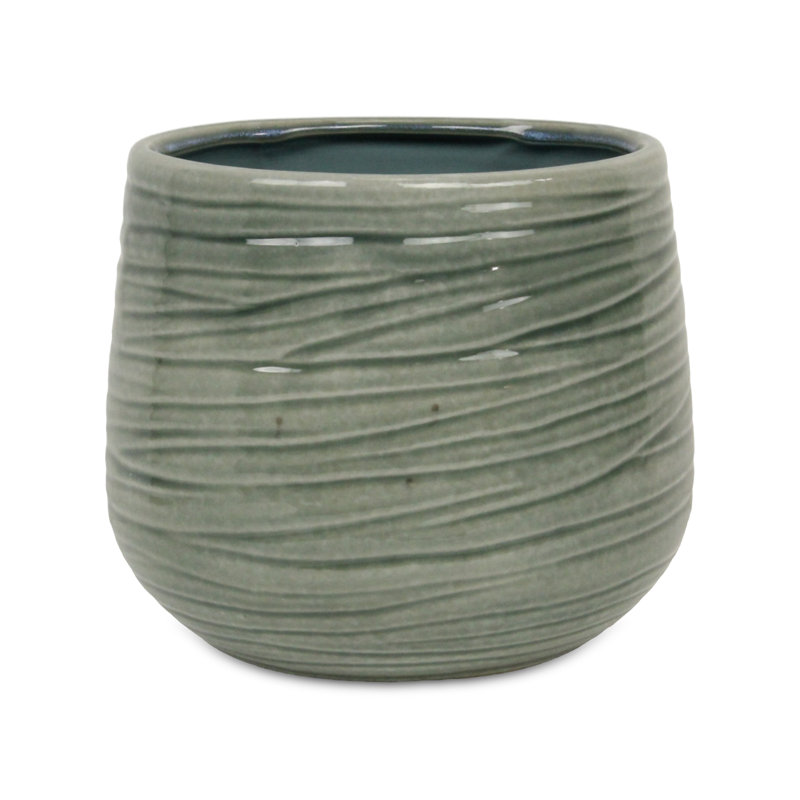Pot en céramique Grazielli, Vert, H 7,75 po x l 7,5 po x P 7,5 po
