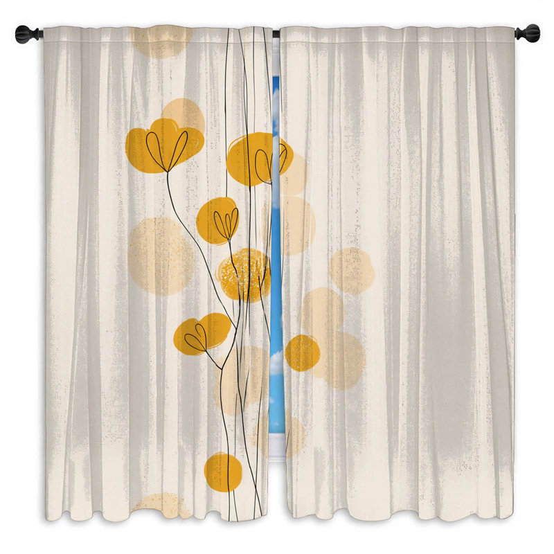 Rideaux de fenêtre à motif floral obscurcissant et obscurcissant - 2 panneaux, 40 po x 60 po - 2 panneaux, Sheer