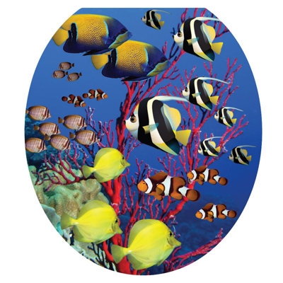 Décalcomanie de siège de toilette Coastal Coral Reef - couvercles de toilette en vinyle