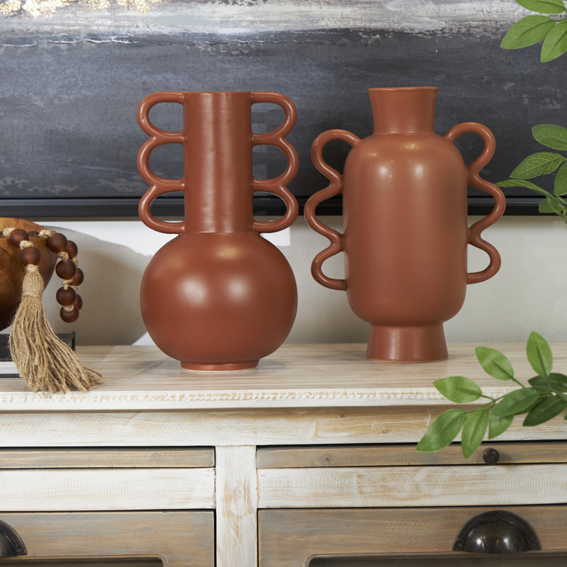 Vase de table Edicott, Brun / Orange