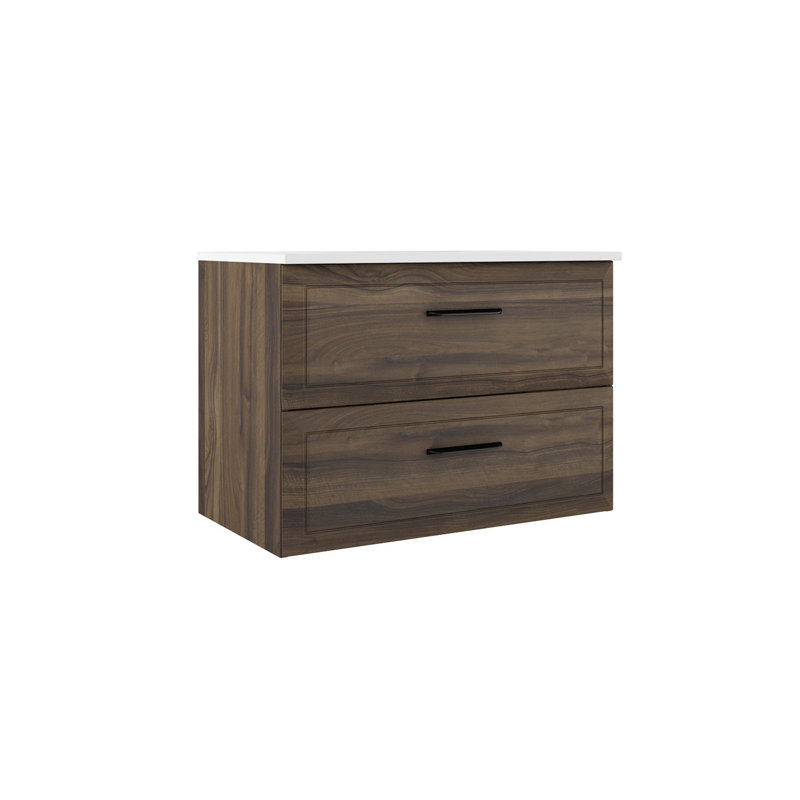 Meuble-lavabo simple Gosman, L 32 po, Marron foncé