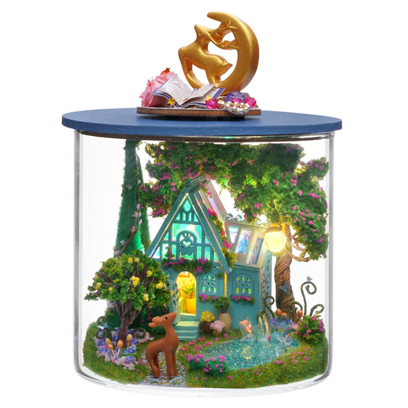 Ensemble de boîte de chambre miniature Wizardi - Ensemble de maison de poupée Fantasy Wonderland