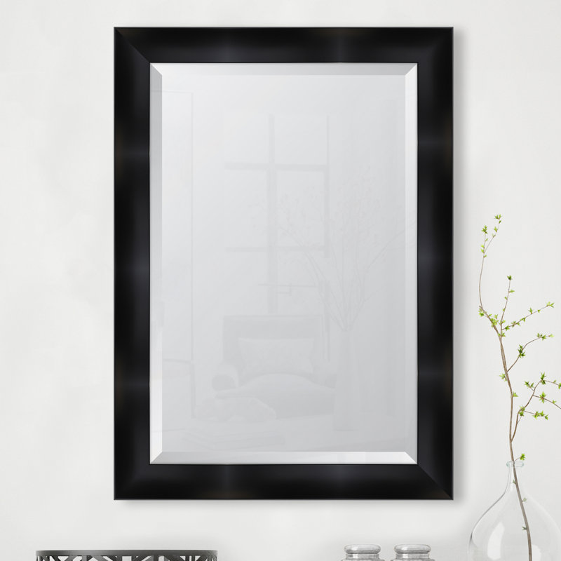 Miroir mural cadre en résine noire, H 42,5 po x l 30,5 po