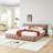 King Size Upholstered Bed ,Comfortable Upholstered Bed Frame, Chenille Fabric-1673239350-1673239348