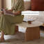 Table basse simple en bois massif Wabi-sabi