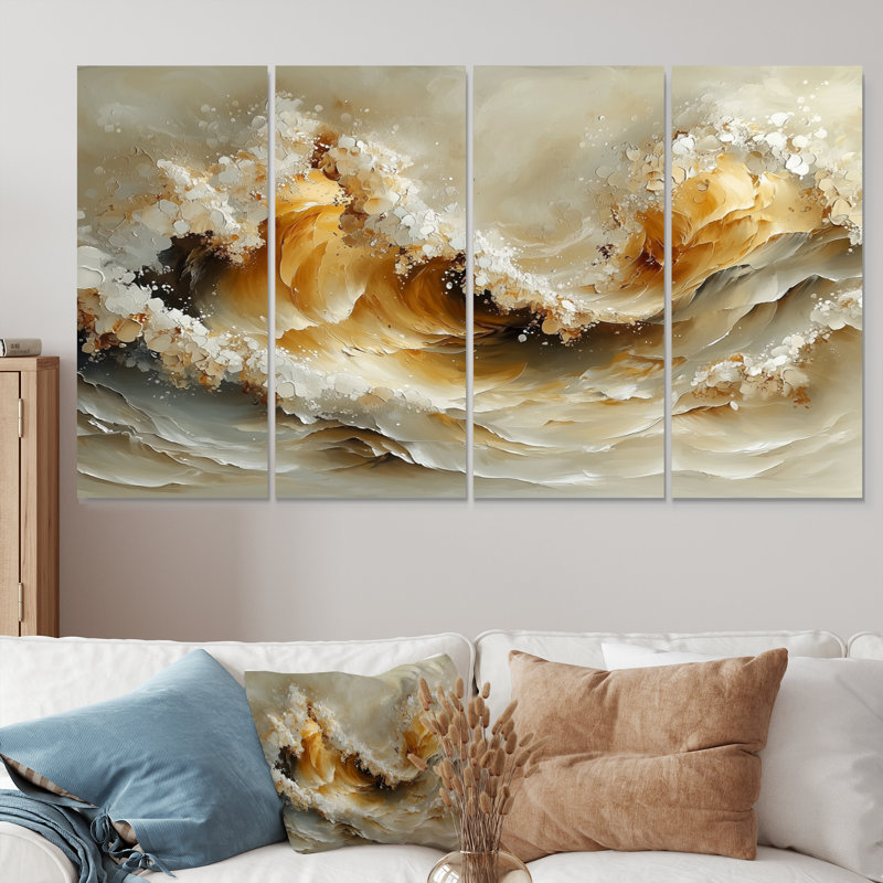 Hawley - art mural transitionnel - art mural moderne pour le salon, H 28 po x l 48 po, 4