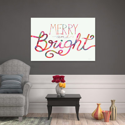 Merry and Bright 1 Piece Wrapped Canvas Wall Art
