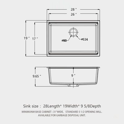Évier de cuisine encastré en composite de quartz durable, avec réduction du bruit et nettoyage facile, 71 x 48 cm