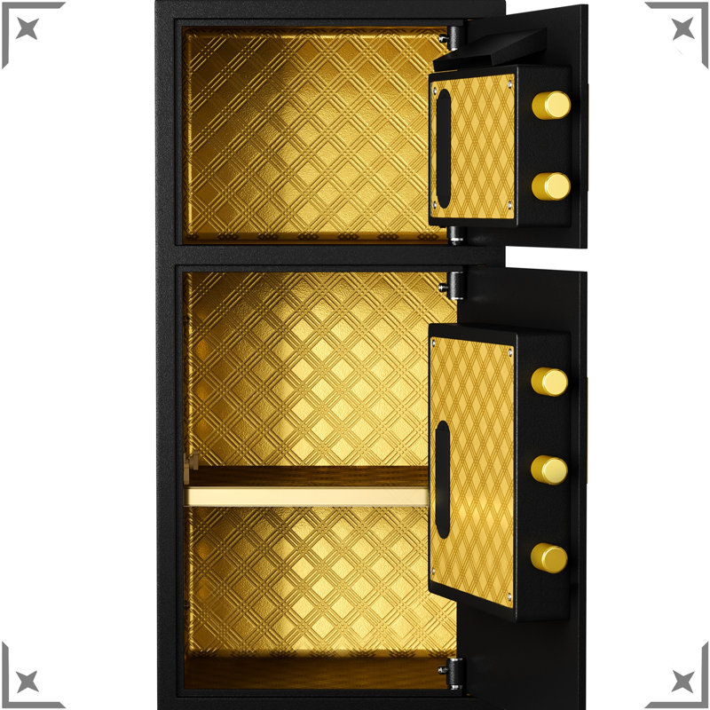 Coin - Operated, And Waterproof Safe, Large Double Door, 6.0 Cubic Feet, Digital Security, Hidden Code Function, All Steel Construction, Wall Mount, Thickened All Double Door Coin Steel, Mount