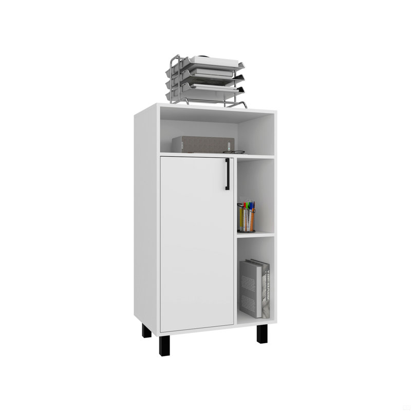 Armoire inférieure, 1 porte, 3 tablettes, 4 pieds