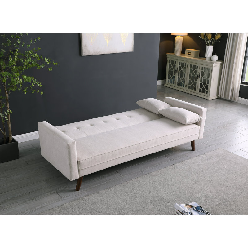Modern Ivory 84" Sleeper Sofa with Convertible Function, Beige