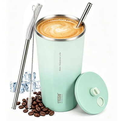 TYESO FLAIR Tumbler 2.0 with Retractable Straw, 16 OZ