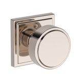 Vashon Passage Knob with Stepped Square Rose in Lifetime (PVD) Polished Brass