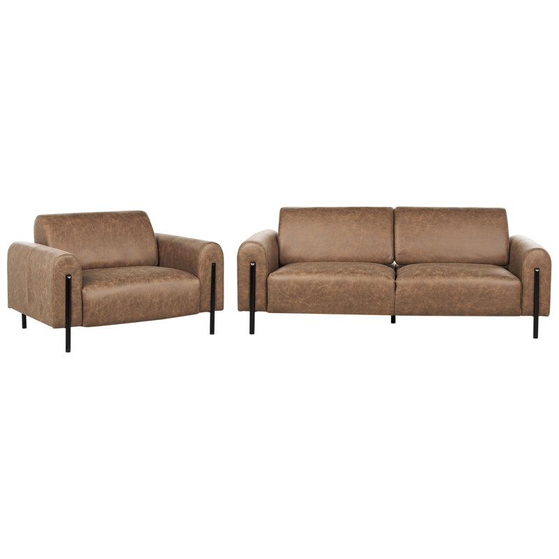 Damarc 2 - Piece Faux Leather Living Room Set, Brown