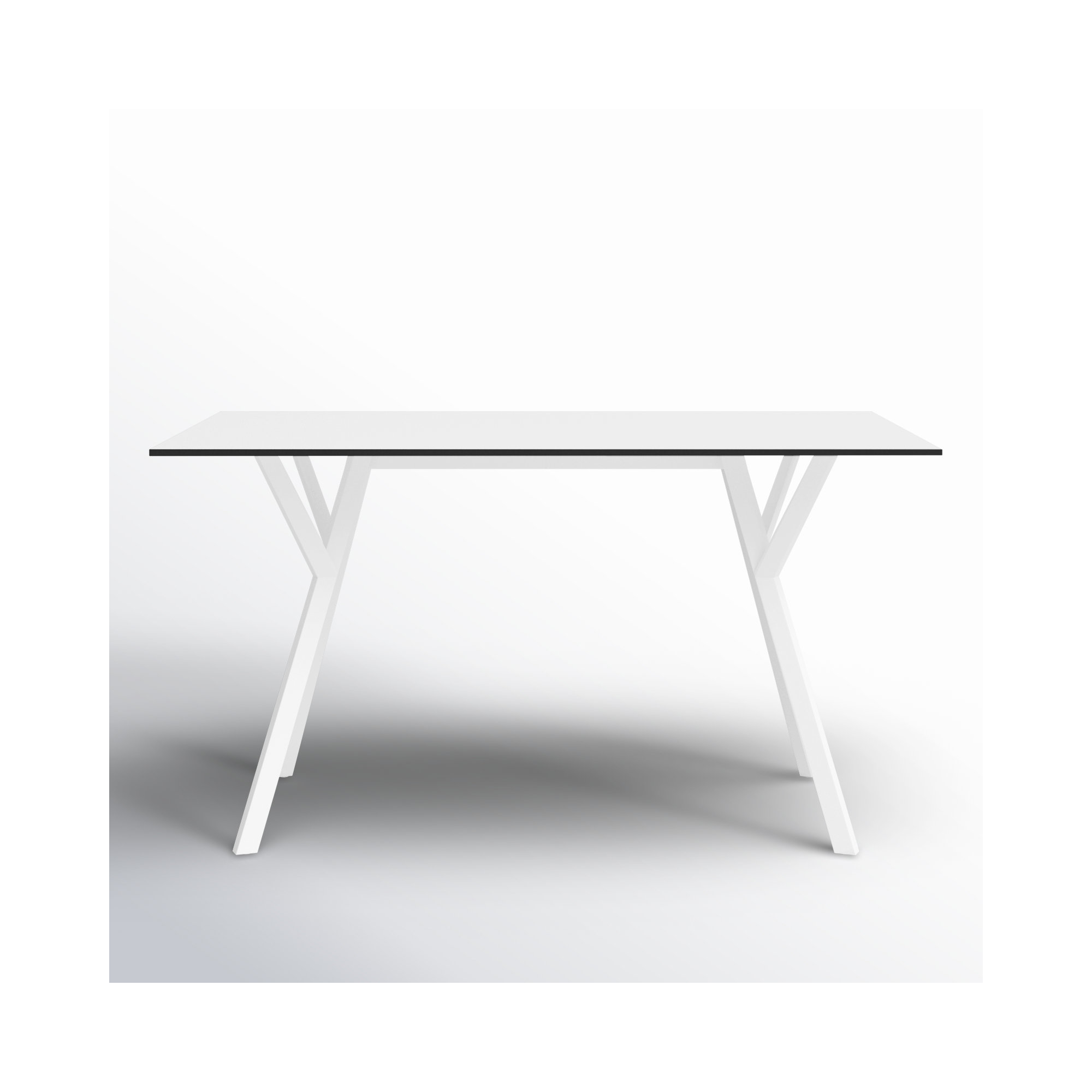 Pontus Synthetic Laminate Outdoor Dining Table, 31.5'' W x 55'' L x 29.5'' H, White