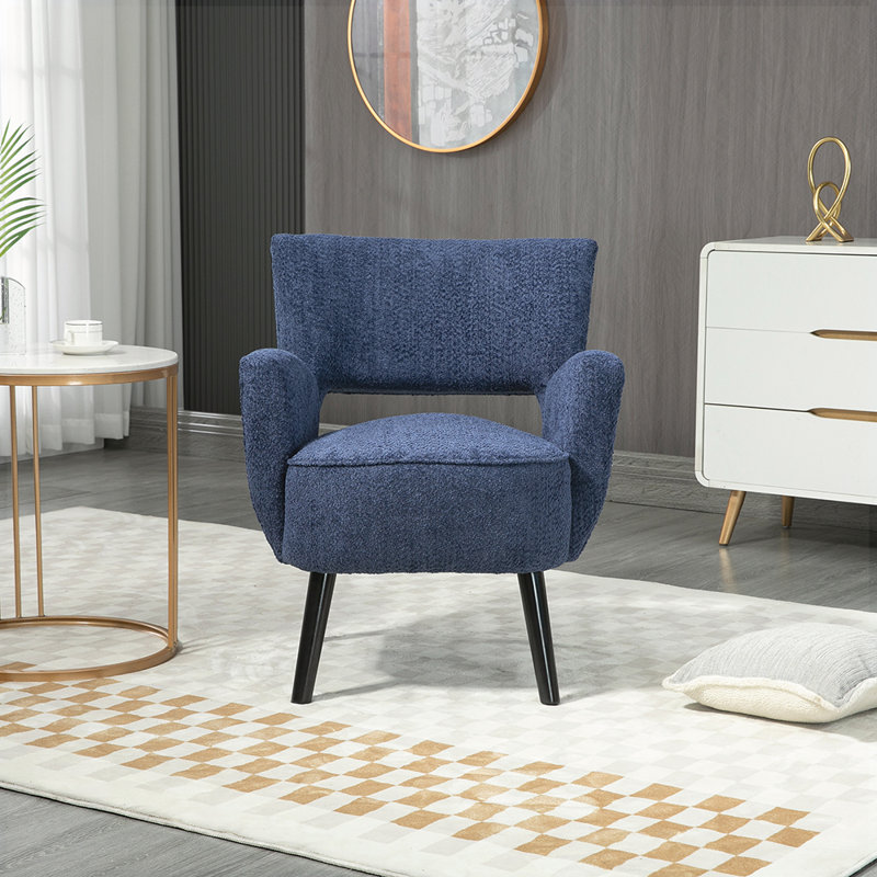 Fauteuil Sonette de 25,2 po de largeur, Mélange de polyester bleu clair
