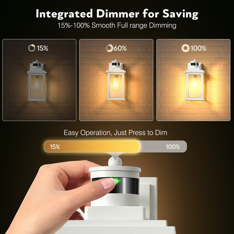 17 Stories Outdoor Motion Sensor Light, Dusk to Dawn Outdoor Wall Lights, White