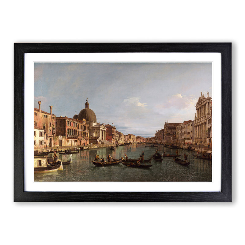 The Grand Canal in Venice by Giovanni Canaletto - Picture Frame Painting, Black, 36cm H x 48cm W x 2cm D